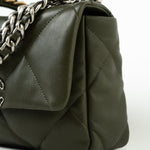 CHANEL Handbag Khaki/ Olive Green Lambskin Quilted 19 Flap Small - Redeluxe