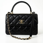 CHANEL Handbag Lambskin Quilted Trendy CC Small Light Gold Hardware - Redeluxe