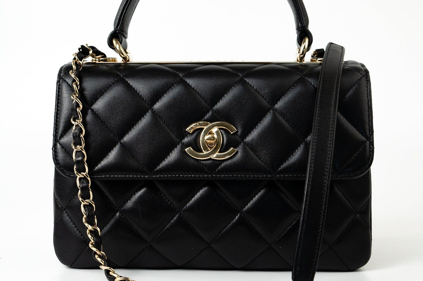 CHANEL Handbag Lambskin Quilted Trendy CC Small Light Gold Hardware - Redeluxe