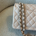 CHANEL Handbag Light Beige Lambskin Quilted Classic Double Flap Small Light Gold Hardware - Redeluxe