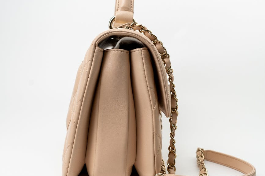 CHANEL Handbag Light Beige Lambskin Quilted Trendy CC Small LGHW - Redeluxe