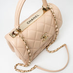 CHANEL Handbag Light Beige Lambskin Quilted Trendy CC Small LGHW - Redeluxe