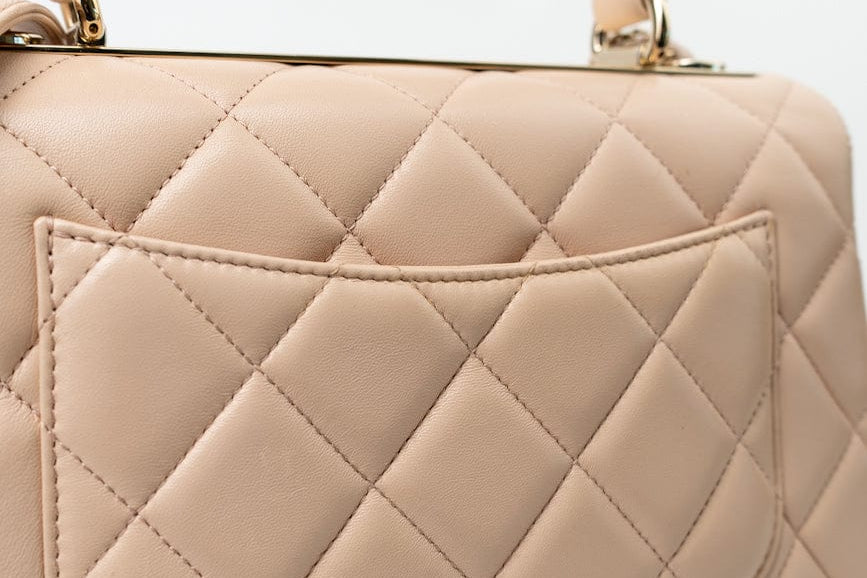 CHANEL Handbag Light Beige Lambskin Quilted Trendy CC Small LGHW - Redeluxe