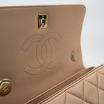 CHANEL Handbag Light Beige Lambskin Quilted Trendy CC Small LGHW - Redeluxe