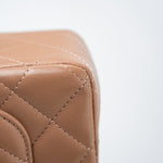 CHANEL Handbag Light Caramel Lambskin Quilted Mini Rectangular Flap Silver Hardware - Redeluxe