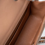 CHANEL Handbag Light Caramel Lambskin Quilted Mini Rectangular Flap Silver Hardware - Redeluxe