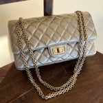 CHANEL Handbag Light Metallic Gold Aged Calfskin Quilted Small Reissue 2.55 - Redeluxe