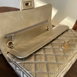 CHANEL Handbag Light Metallic Gold Aged Calfskin Quilted Small Reissue 2.55 - Redeluxe