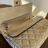 CHANEL Handbag Light Metallic Gold Aged Calfskin Quilted Small Reissue 2.55 - Redeluxe