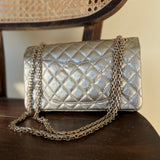 CHANEL Handbag Light Metallic Gold Aged Calfskin Quilted Small Reissue 2.55 - Redeluxe