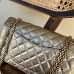 CHANEL Handbag Light Metallic Gold Aged Calfskin Quilted Small Reissue 2.55 - Redeluxe