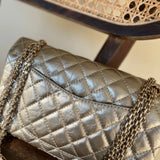 CHANEL Handbag Light Metallic Gold Aged Calfskin Quilted Small Reissue 2.55 - Redeluxe