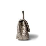 CHANEL Handbag Metallic 20A Metallic Aged Calfskin Quilted Mini Coco Handle Light Gold Hardware - Redeluxe