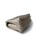 CHANEL Handbag Metallic 20A Metallic Aged Calfskin Quilted Mini Coco Handle Light Gold Hardware - Redeluxe
