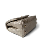 CHANEL Handbag Metallic 20A Metallic Aged Calfskin Quilted Mini Coco Handle Light Gold Hardware - Redeluxe