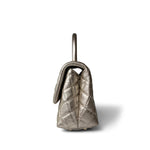 CHANEL Handbag Metallic 20A Metallic Aged Calfskin Quilted Mini Coco Handle Light Gold Hardware - Redeluxe