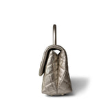 CHANEL Handbag Metallic 20A Metallic Aged Calfskin Quilted Mini Coco Handle Light Gold Hardware - Redeluxe