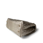 CHANEL Handbag Metallic 20A Metallic Aged Calfskin Quilted Mini Coco Handle Light Gold Hardware - Redeluxe