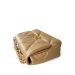 CHANEL Handbag Metallic Metallic Goatskin Quilted 19 Flap Small Mixed Hardware - Redeluxe