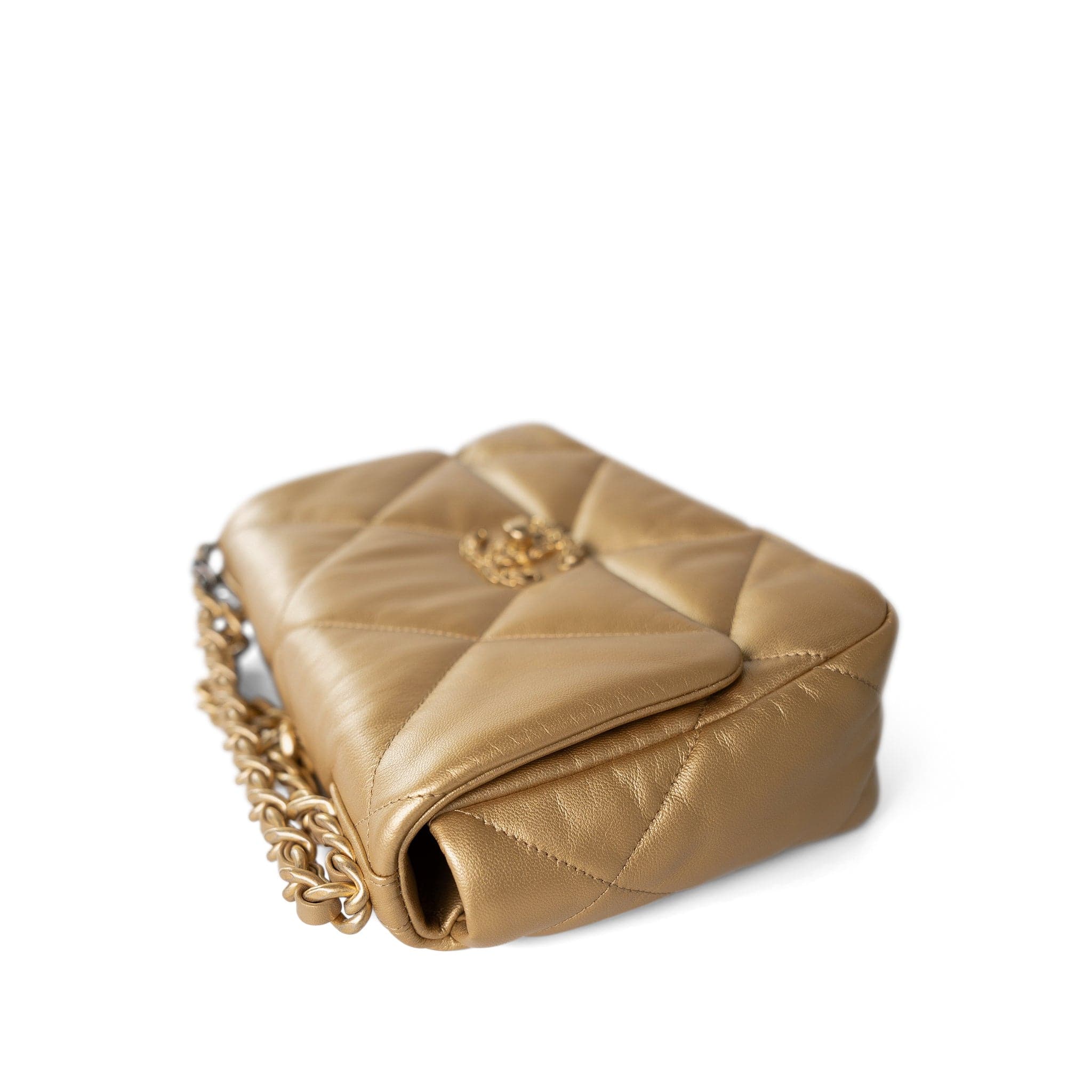 CHANEL Handbag Metallic Metallic Goatskin Quilted 19 Flap Small Mixed Hardware - Redeluxe