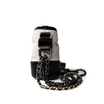 CHANEL Handbag Multicolor Gabrielle Hobo Bag White Black Mini Mixed Hardware - Redeluxe