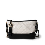 CHANEL Handbag Multicolor Gabrielle Hobo Bag White Black Mini Mixed Hardware - Redeluxe