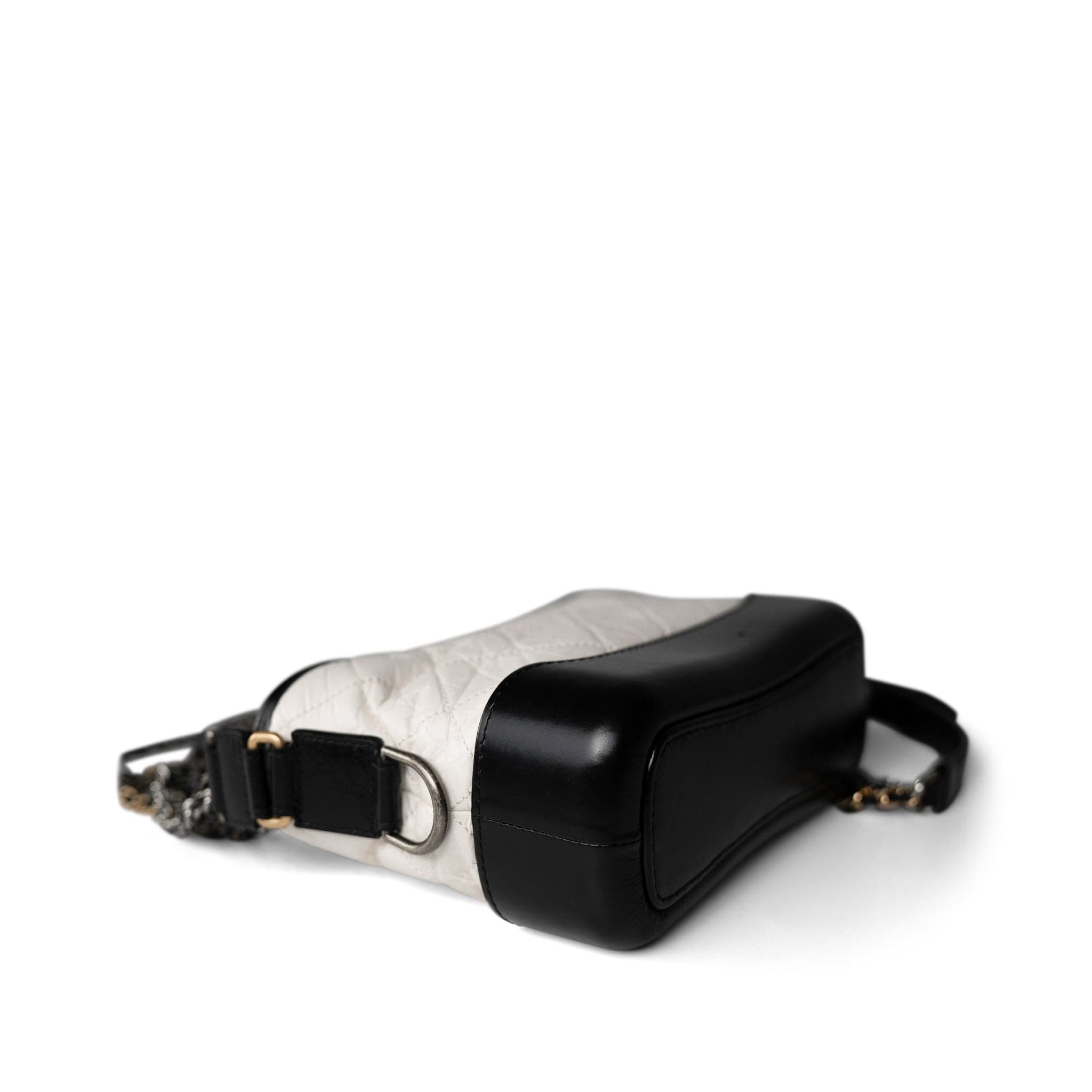 CHANEL Handbag Multicolor Gabrielle Hobo Bag White Black Mini Mixed Hardware - Redeluxe