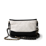 CHANEL Handbag Multicolor Gabrielle Hobo Bag White Black Mini Mixed Hardware - Redeluxe