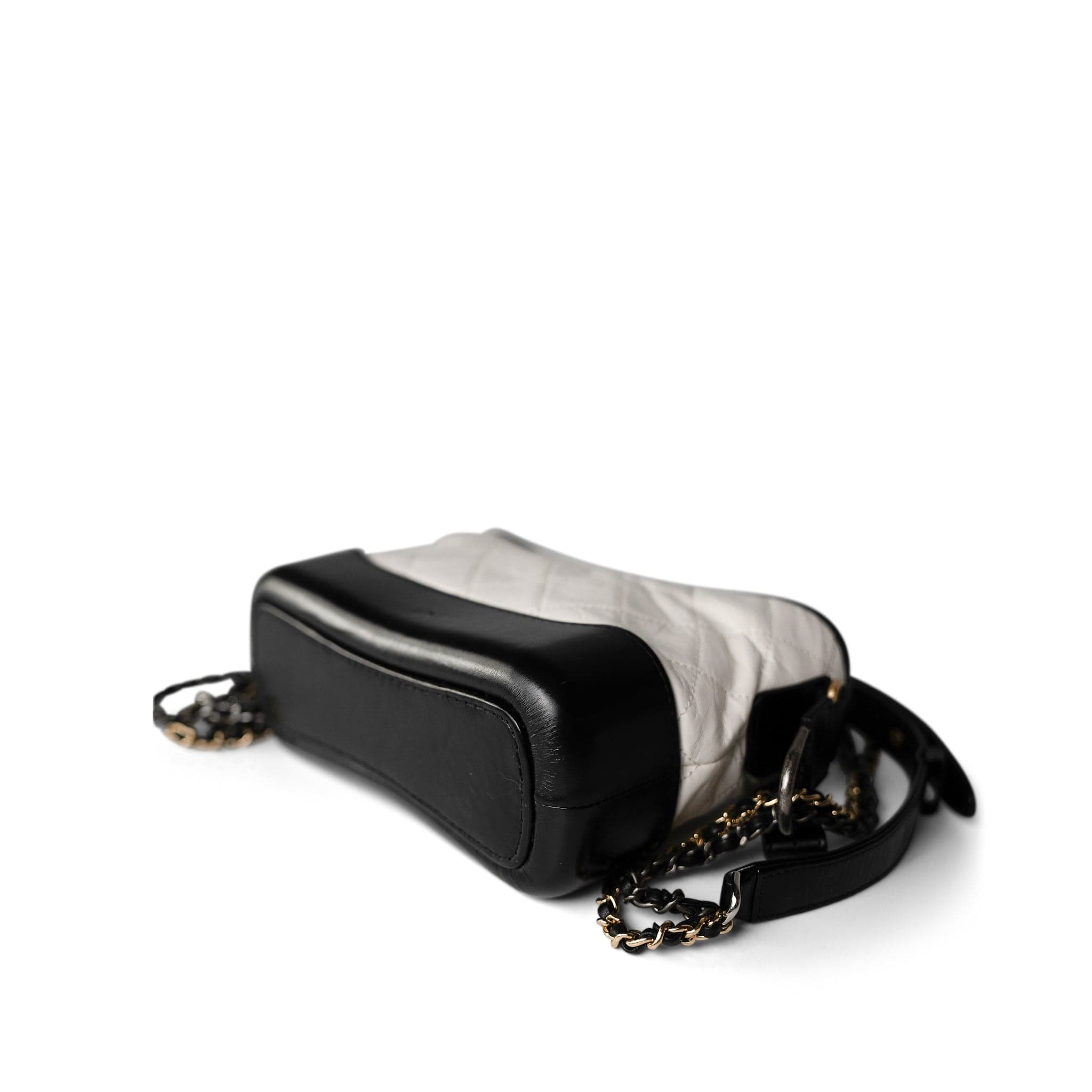 CHANEL Handbag Multicolor Gabrielle Hobo Bag White Black Mini Mixed Hardware - Redeluxe