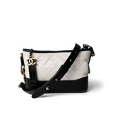 CHANEL Handbag Multicolor Gabrielle Hobo Bag White Black Mini Mixed Hardware - Redeluxe