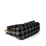CHANEL Handbag Multicolor Wool Tweed Quilted Elegant Chain Flap Black Grey - Redeluxe
