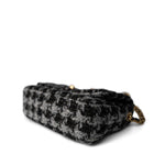 CHANEL Handbag Multicolor Wool Tweed Quilted Elegant Chain Flap Black Grey - Redeluxe