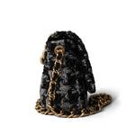 CHANEL Handbag Multicolor Wool Tweed Quilted Elegant Chain Flap Black Grey - Redeluxe