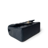 CHANEL Handbag Navy 18B Navy Caviar Quilted Mini Rectangular Light Gold Hardware - Redeluxe