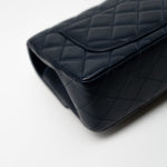 CHANEL Handbag Navy Blue Lambskin Quilted Mini Rectangular Flap Bag LGHW - Redeluxe