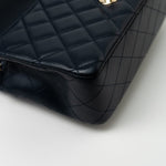 CHANEL Handbag Navy Blue Lambskin Quilted Mini Rectangular Flap Bag LGHW - Redeluxe