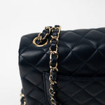CHANEL Handbag Navy Blue Lambskin Quilted Mini Rectangular Flap Bag LGHW - Redeluxe