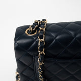 CHANEL Handbag Navy Blue Lambskin Quilted Mini Rectangular Flap Bag LGHW - Redeluxe