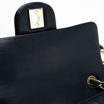 CHANEL Handbag Navy Blue Lambskin Quilted Mini Rectangular Flap Bag LGHW - Redeluxe