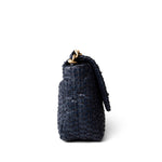 CHANEL Handbag Navy Navy Raffia Quilted 19 Flap Small Mixed Hardware - Redeluxe