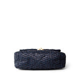 CHANEL Handbag Navy Navy Raffia Quilted 19 Flap Small Mixed Hardware - Redeluxe
