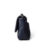 CHANEL Handbag Navy Navy Raffia Quilted 19 Flap Small Mixed Hardware - Redeluxe