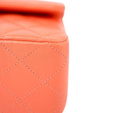 CHANEL Handbag Orange 21S Neon Orange Lambskin Quilted Classic Flap SWH - Redeluxe