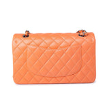 CHANEL Handbag Orange 21S Neon Orange Lambskin Quilted Classic Flap SWH - Redeluxe