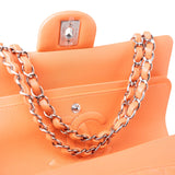 CHANEL Handbag Orange 21S Neon Orange Lambskin Quilted Classic Flap SWH - Redeluxe