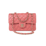 CHANEL Handbag Pink 18S Pink Caviar Quilted Classic Flap Small Light Gold Hardware - Redeluxe