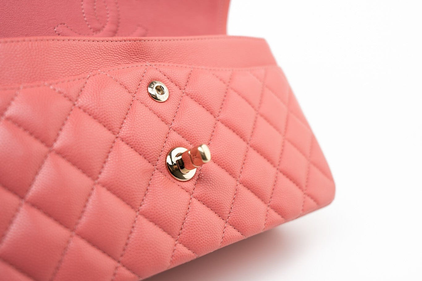 CHANEL Handbag Pink 18S Pink Caviar Quilted Classic Flap Small Light Gold Hardware - Redeluxe