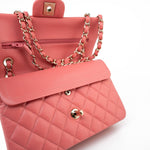 CHANEL Handbag Pink 18S Pink Caviar Quilted Classic Flap Small Light Gold Hardware - Redeluxe