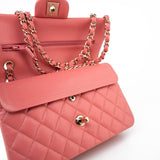 CHANEL Handbag Pink 18S Pink Caviar Quilted Classic Flap Small Light Gold Hardware - Redeluxe