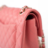 CHANEL Handbag Pink 18S Pink Caviar Quilted Classic Flap Small Light Gold Hardware - Redeluxe